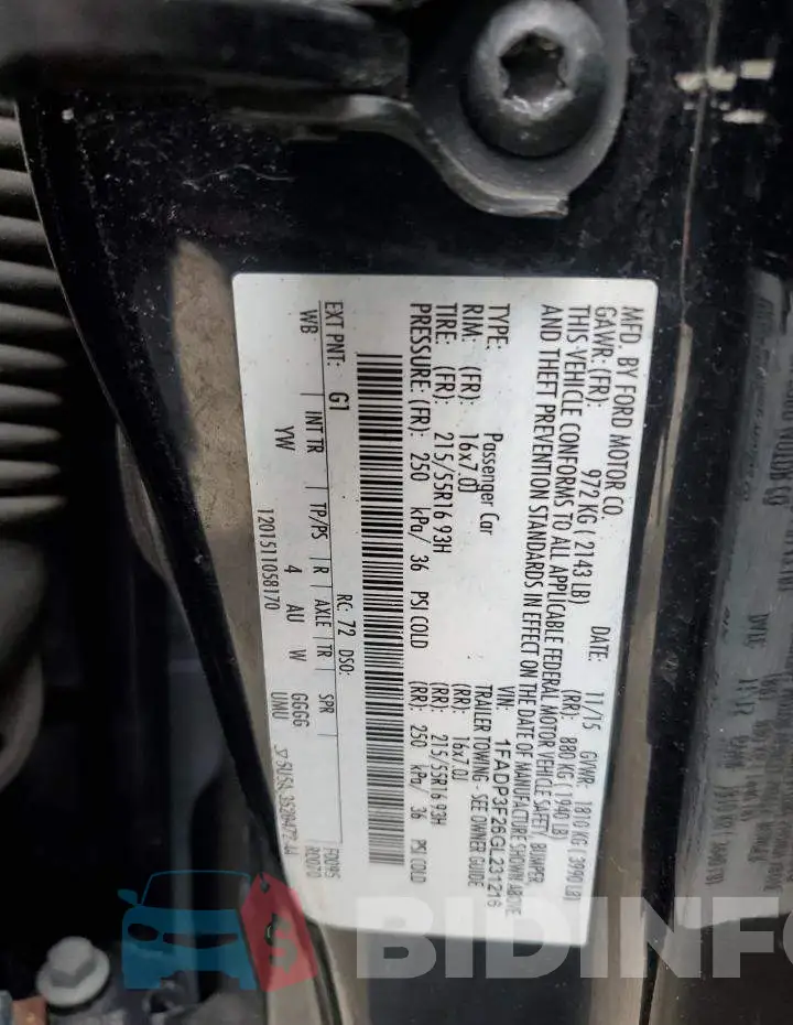 1FADP3F26GL231216 Photo# 12