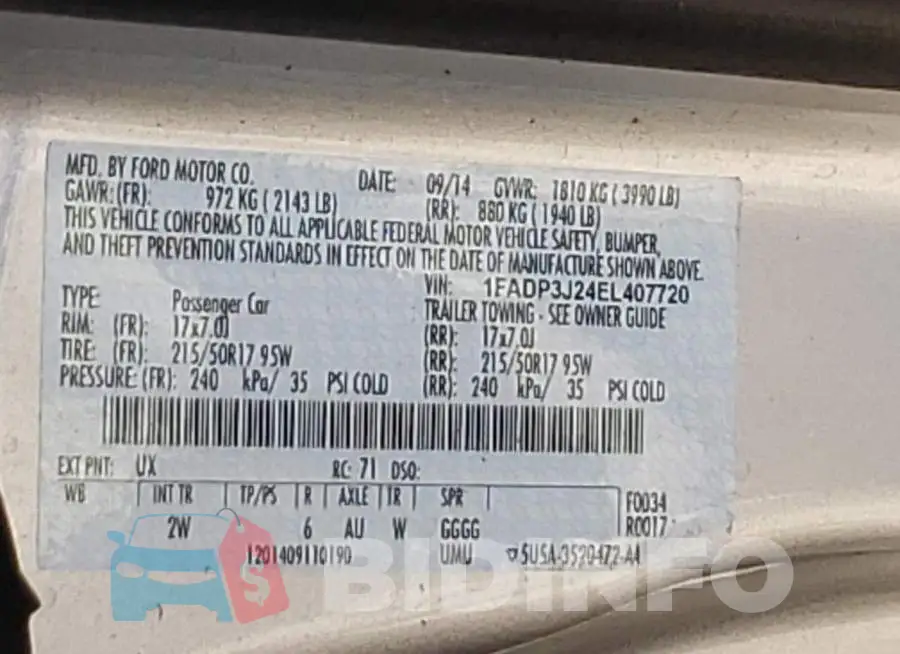 1FADP3J24EL407720 Photo# 13