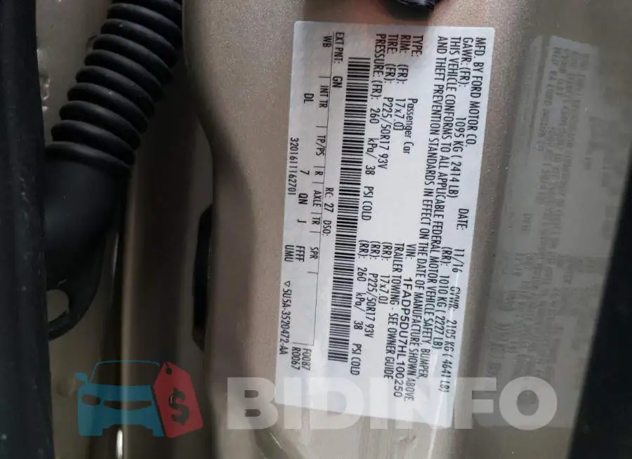 1FADP5DU7HL100250 Photo# 12