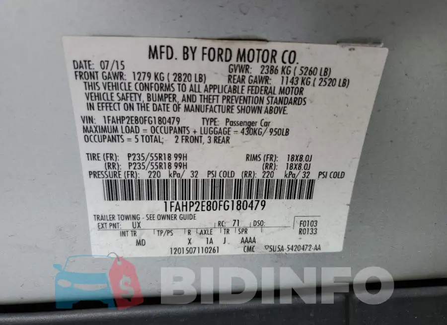1FAHP2E80FG180479 Photo# 12