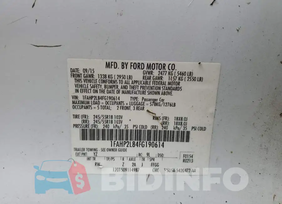 1FAHP2L84FG190614 Photo# 12