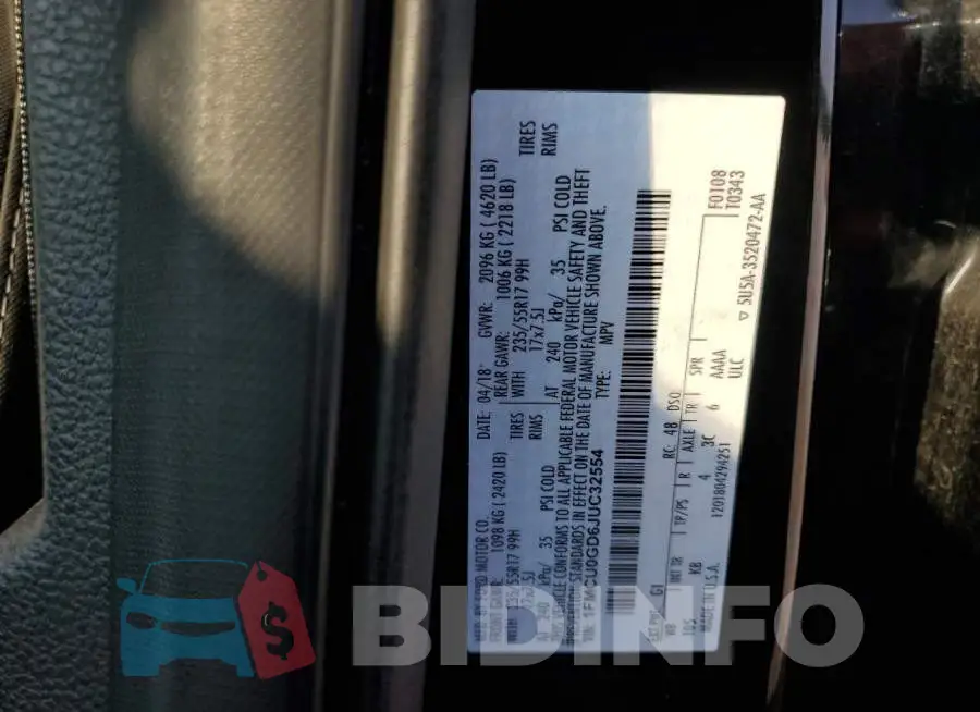 1FMCU0GD6JUC32554 Photo# 12