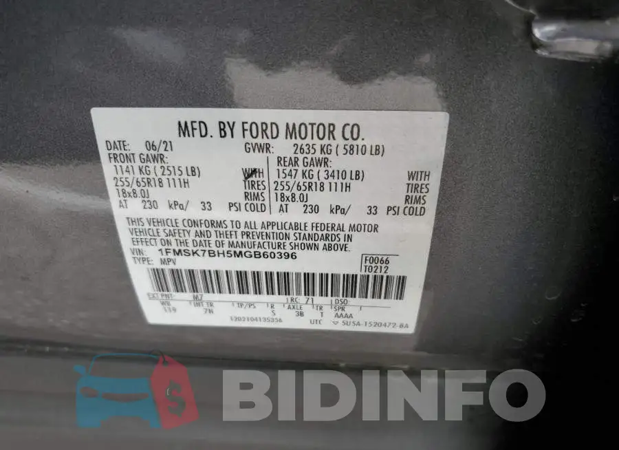 1FMSK7BH5MGB60396 Photo# 13