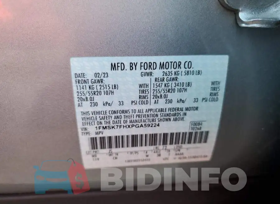 1FMSK7FHXPGA59224 Photo# 12