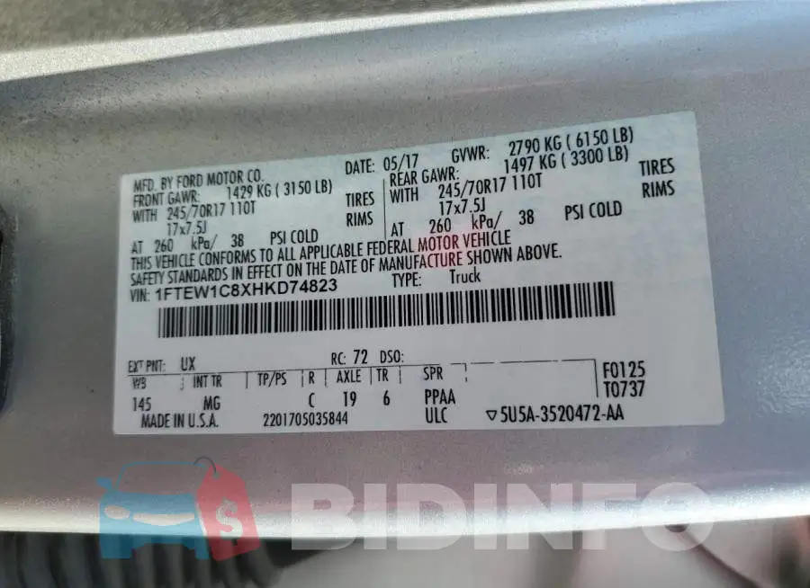 1FTEW1C8XHKD74823 Photo# 13