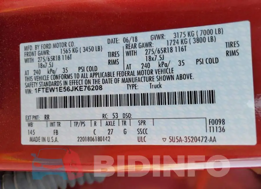 1FTEW1E56JKE76208 Photo# 12