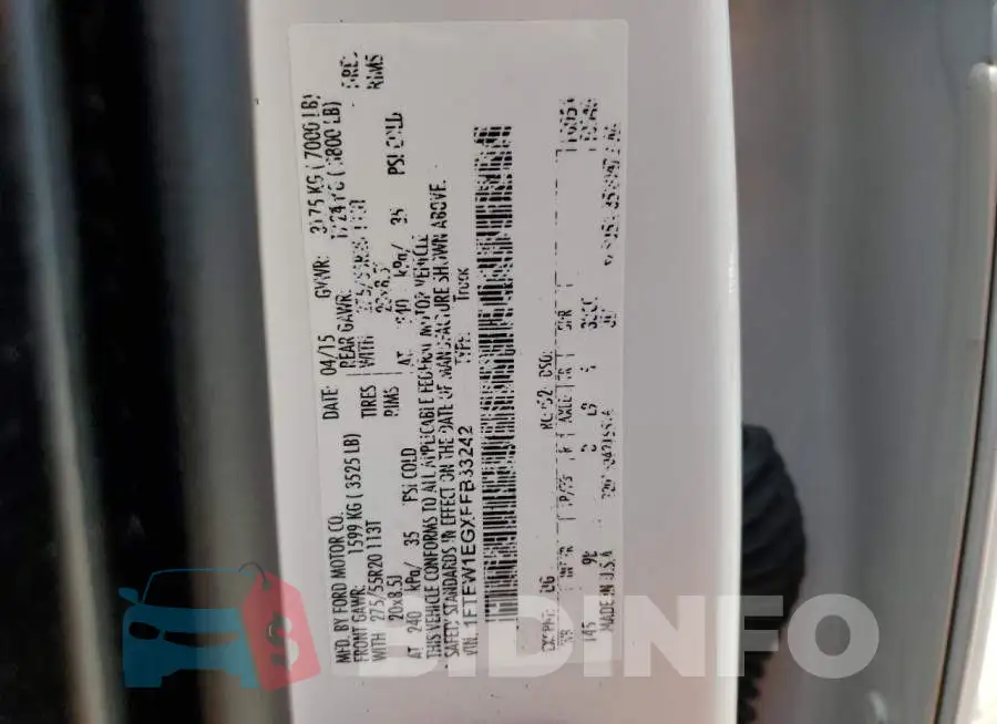 1FTEW1EGXFFB33242 Photo# 13