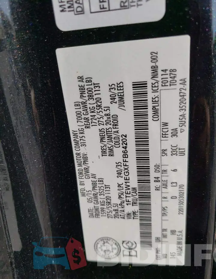 1FTEW1EGXFFB64202 Photo# 13