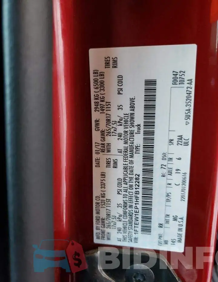 1FTEW1EP1HFB12282 Photo# 12