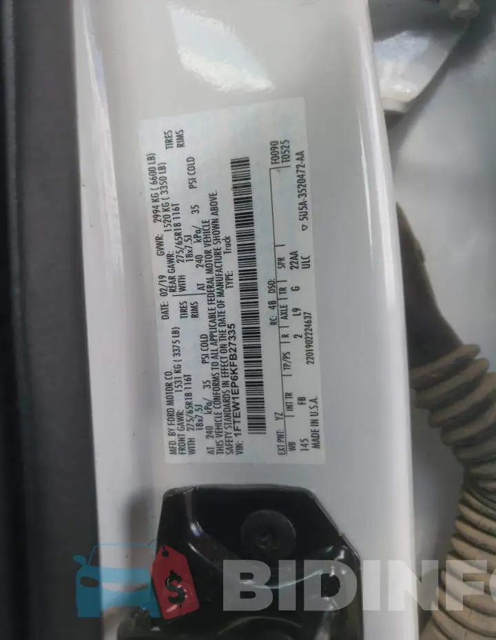 1FTEW1EP6KFB27335 Photo# 12