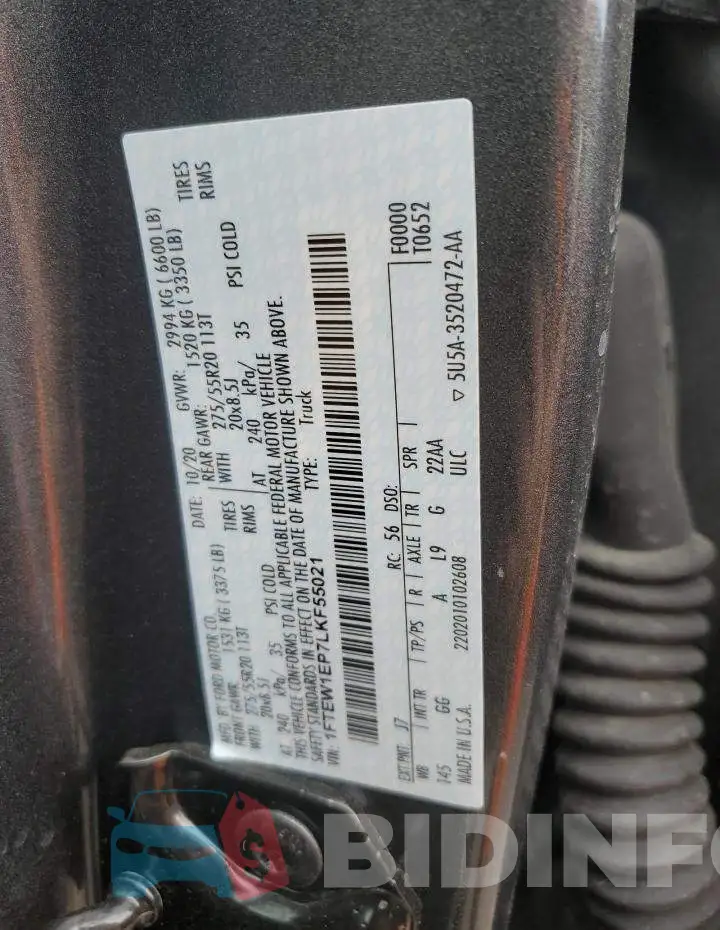 1FTEW1EP7LKF55021 Photo# 12