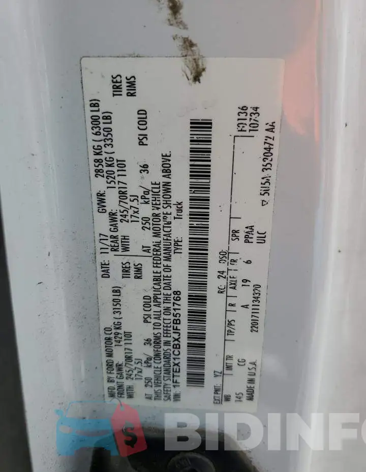 1FTEX1CBXJFB51768 Photo# 12