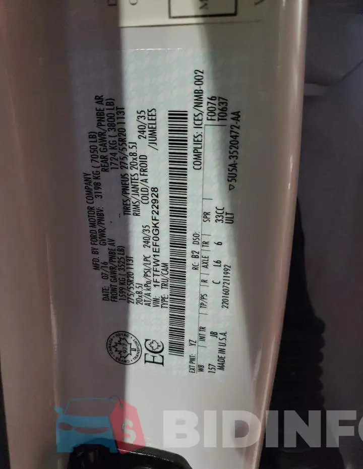 1FTFW1EF0GKF22928 Photo# 12