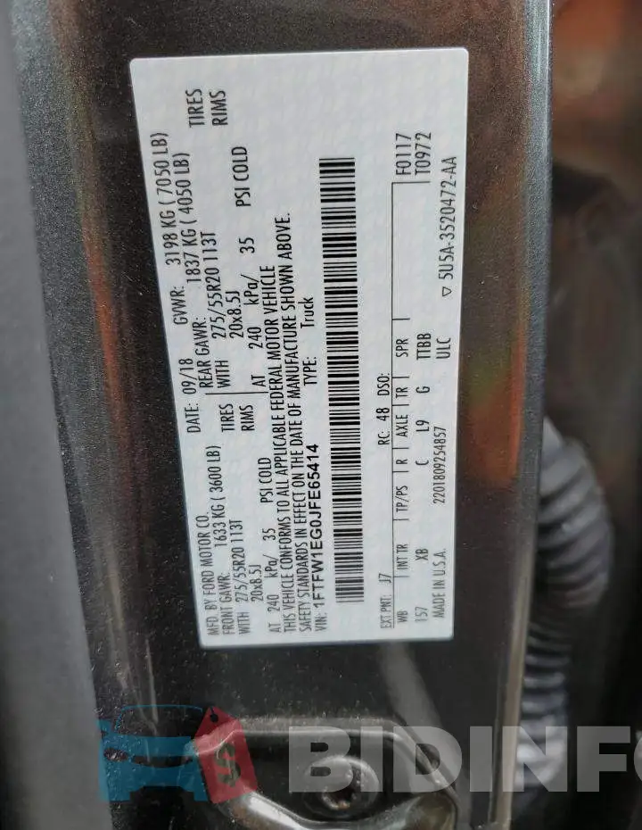1FTFW1EG0JFE65414 Photo# 12
