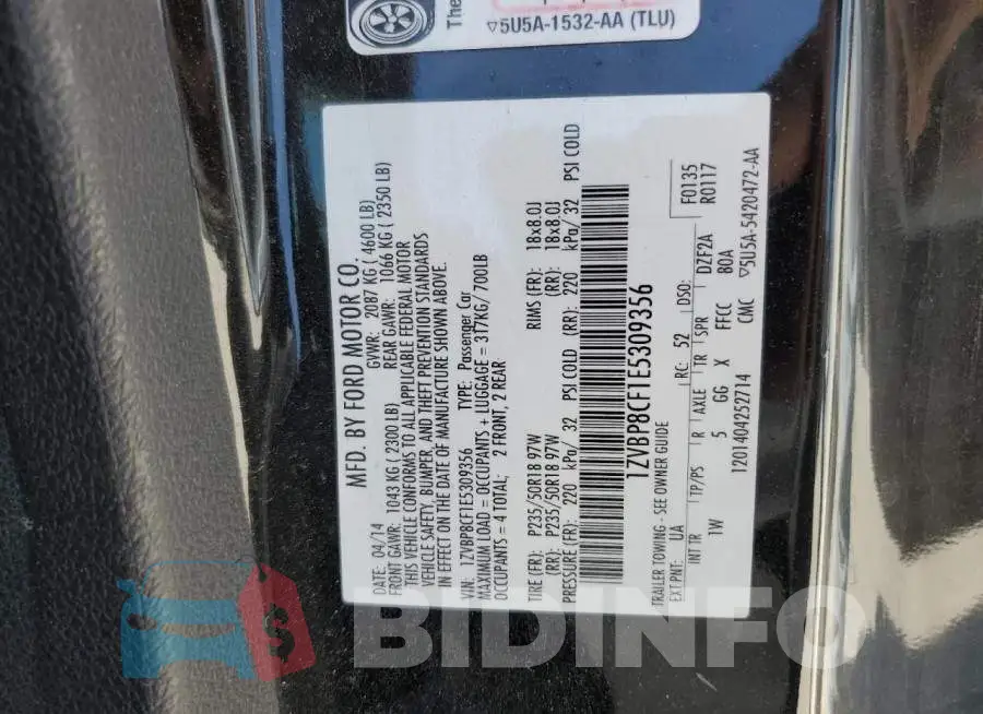 1ZVBP8CF1E5309356 Photo# 12