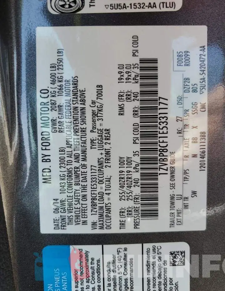 1ZVBP8CF1E5331177 Photo# 12