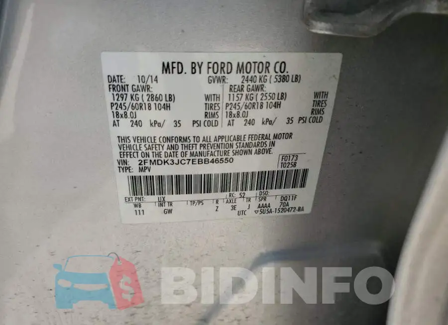 2FMDK3JC7EBB46550 Photo# 13