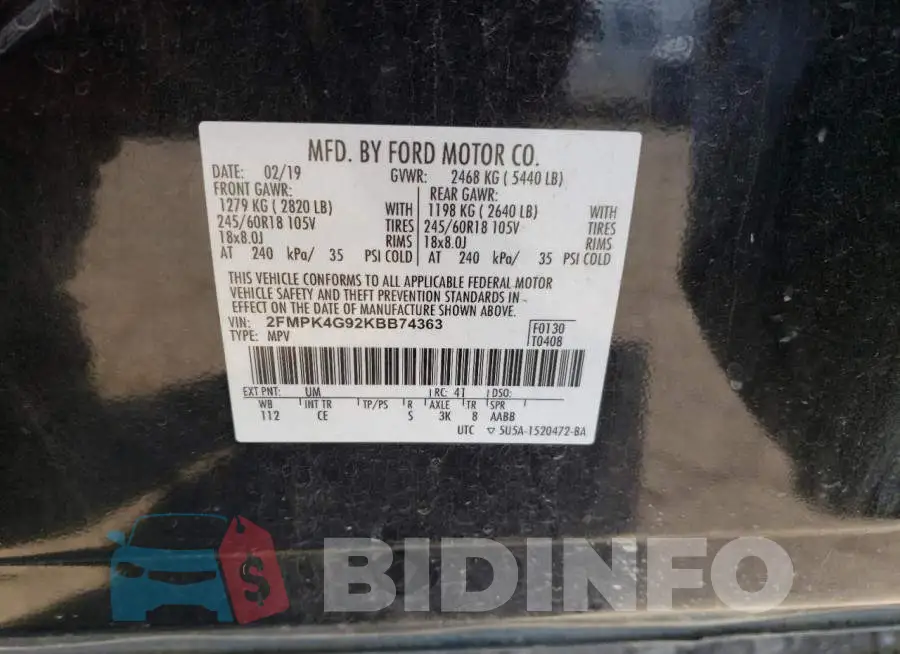 2FMPK4G92KBB74363 Photo# 13