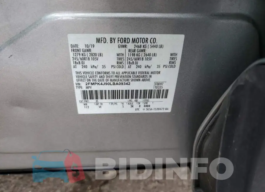 2FMPK4J90LBA09342 Photo# 12
