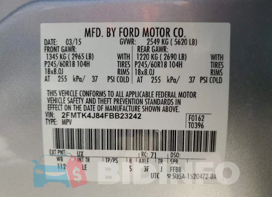 2FMTK4J84FBB23242 Photo# 13