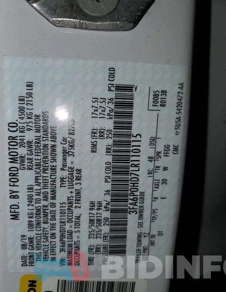 3FA6P0HD7LR110115 Photo# 12