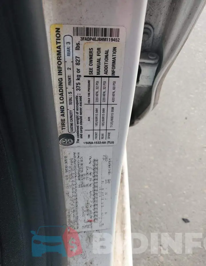3FADP4EJ8HM119452 Photo# 13