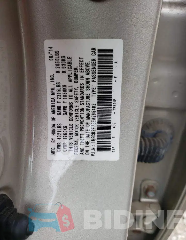 1HGCR2F78EA265402 Photo# 13