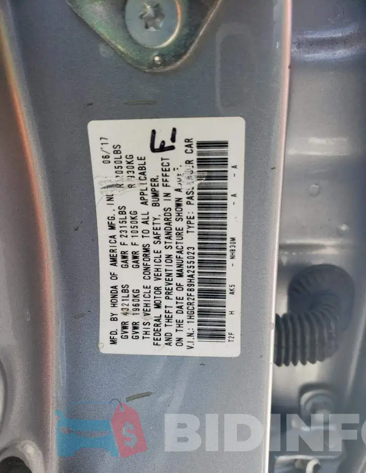 1HGCR2F89HA255023 Photo# 12