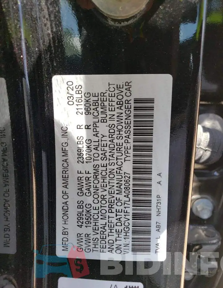 1HGCV1F17LA080627 Photo# 12