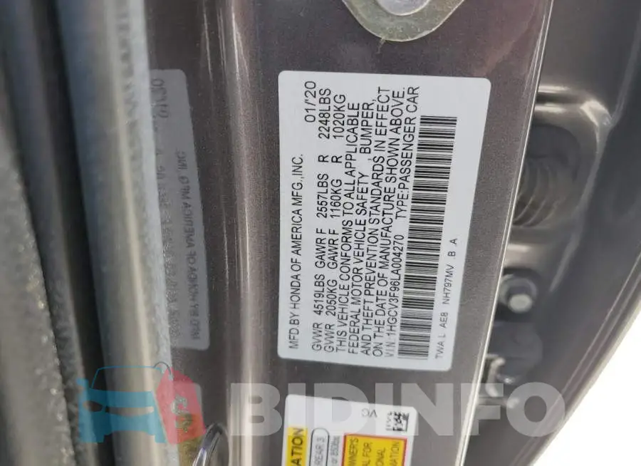 1HGCV3F96LA004270 Photo# 12