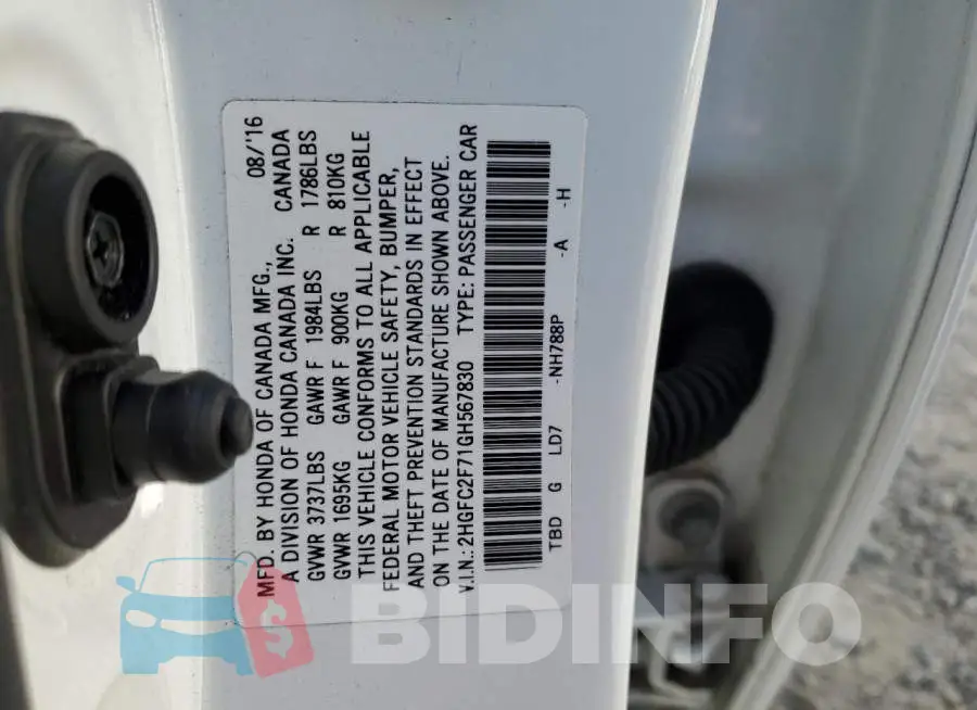 2HGFC2F71GH567830 Photo# 12