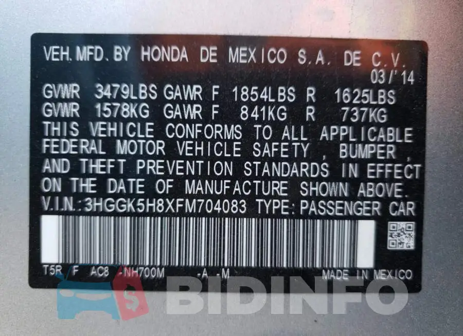 3HGGK5H8XFM704083 Photo# 12
