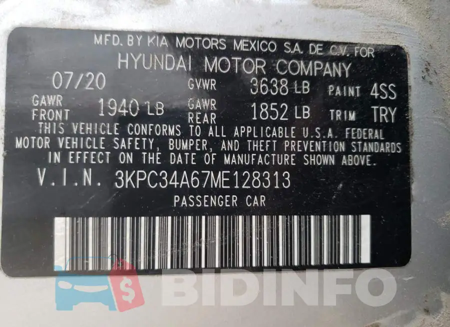 3KPC34A67ME128313 Photo# 12