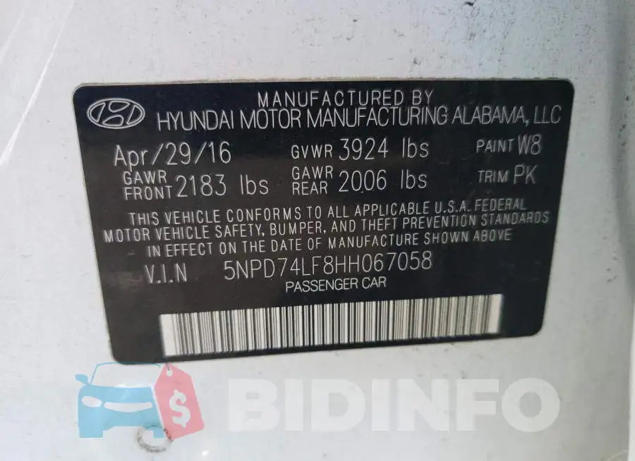 5NPD74LF8HH067058 Photo# 12