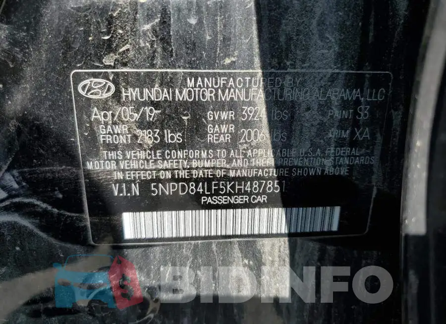 5NPD84LF5KH487851 Photo# 12