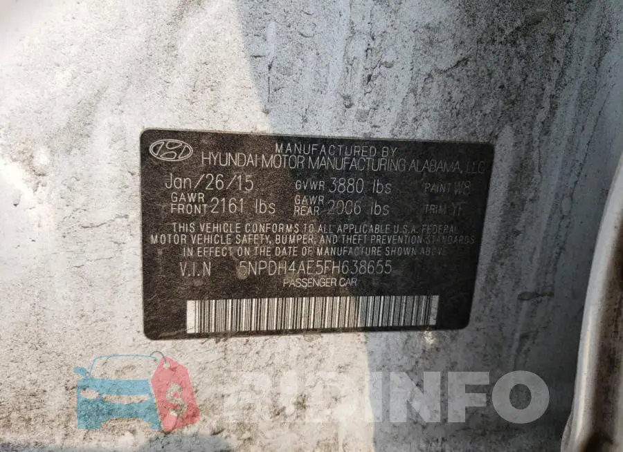 5NPDH4AE5FH638655 Photo# 12