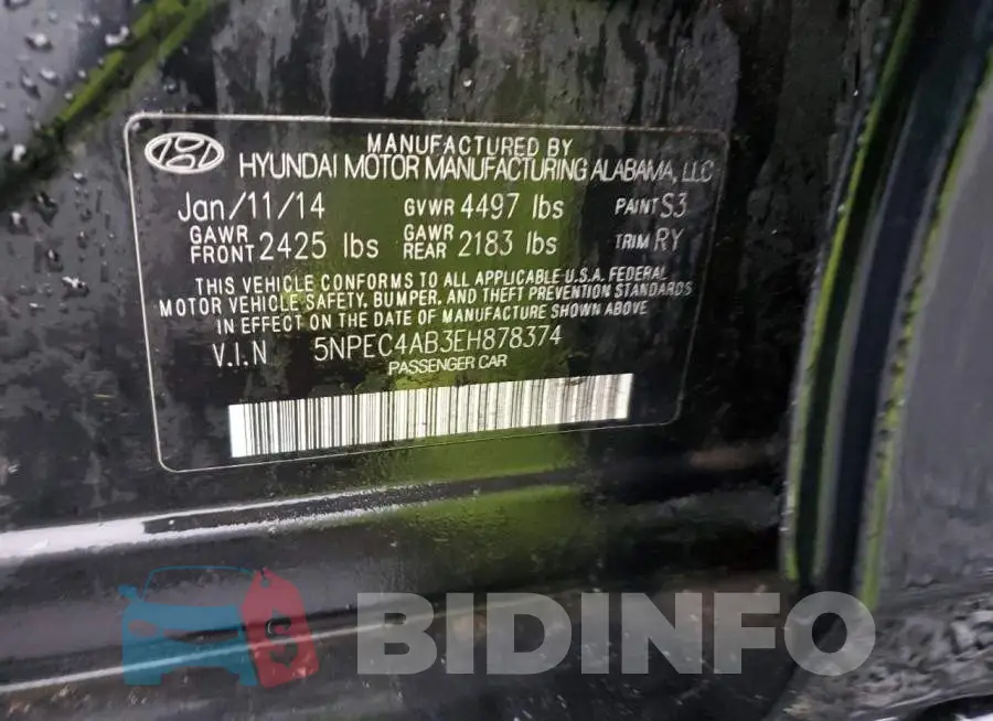 5NPEC4AB3EH878374 Photo# 12