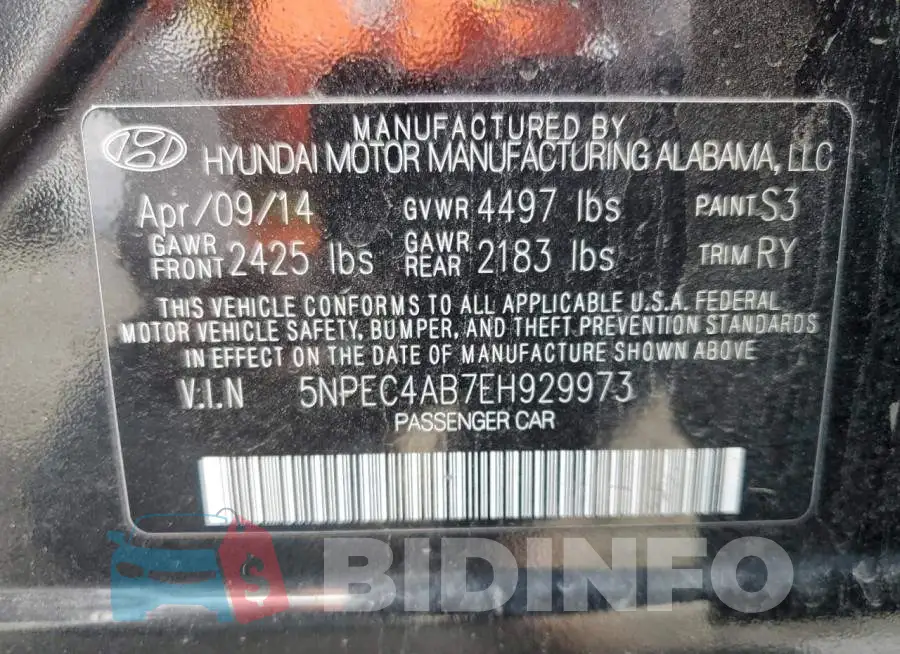 5NPEC4AB7EH929973 Photo# 12