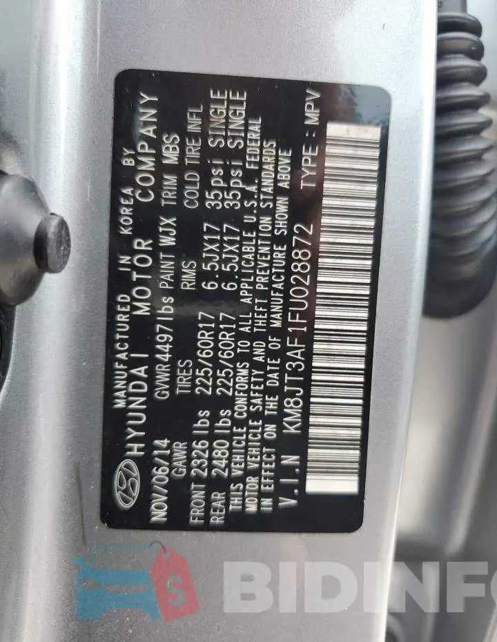 KM8JT3AF1FU028872 Photo# 13