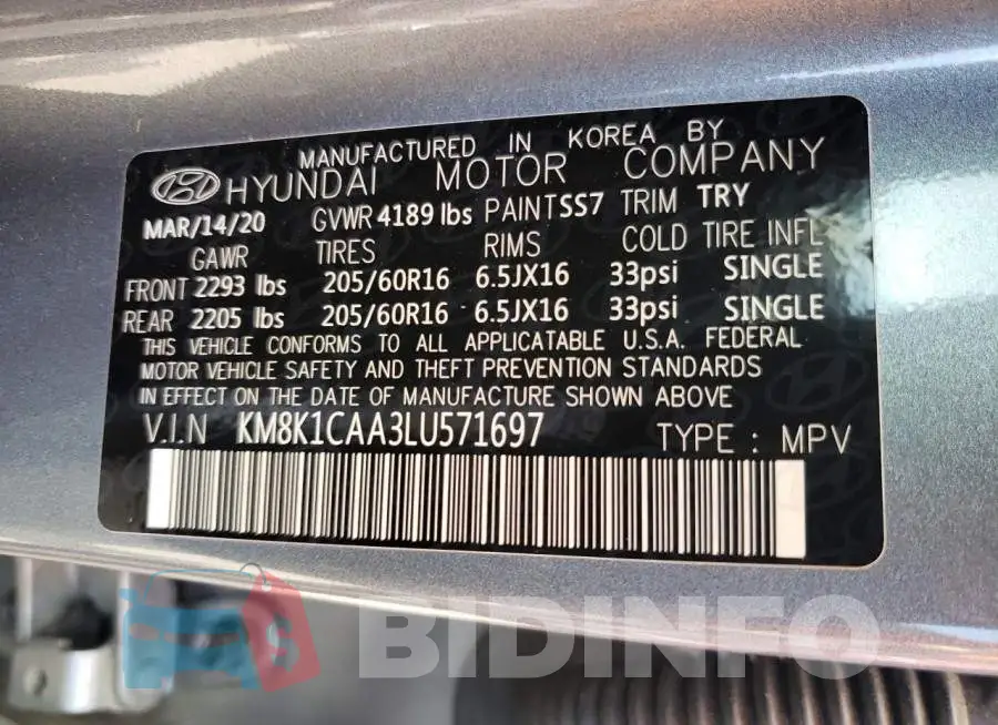 KM8K1CAA3LU571697 Photo# 12
