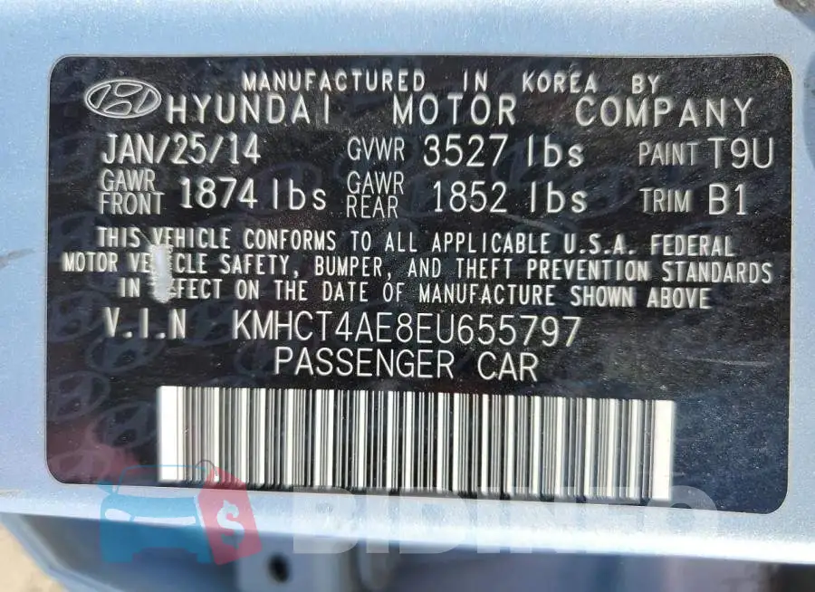 KMHCT4AE8EU655797 Photo# 13