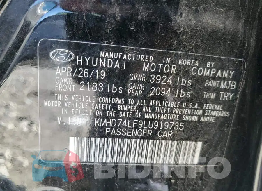 KMHD74LF9LU919735 Photo# 12