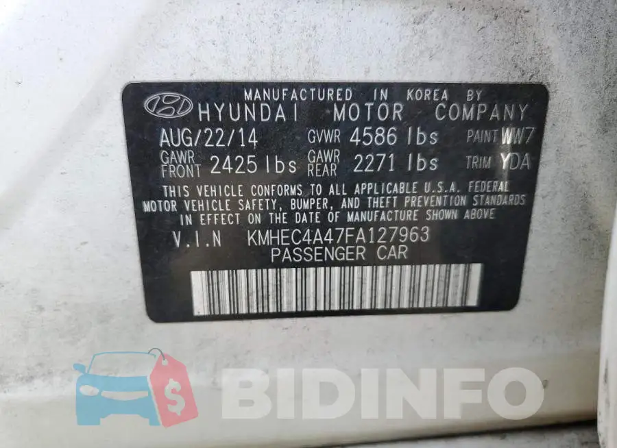 KMHEC4A47FA127963 Photo# 12