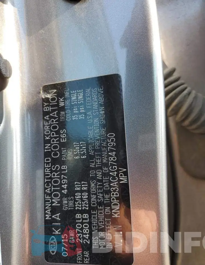 KNDPB3AC4G7847950 Photo# 12