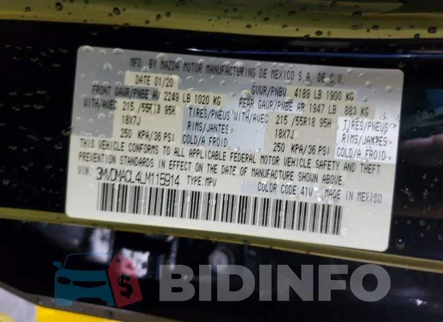 3MVDMACL4LM115914 Photo# 13