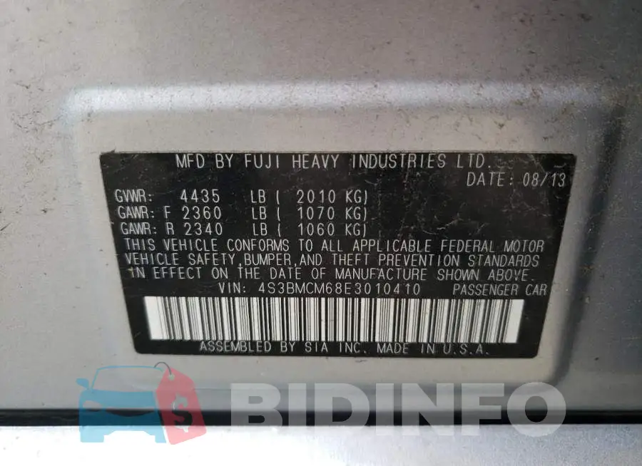 4S3BMCM68E3010410 Photo# 13