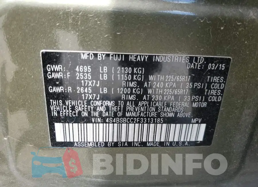 4S4BSBCC2F3313185 Photo# 12