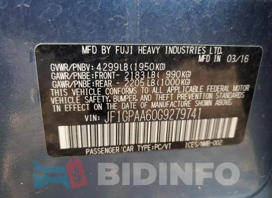 JF1GPAA60G9279741 Photo# 13