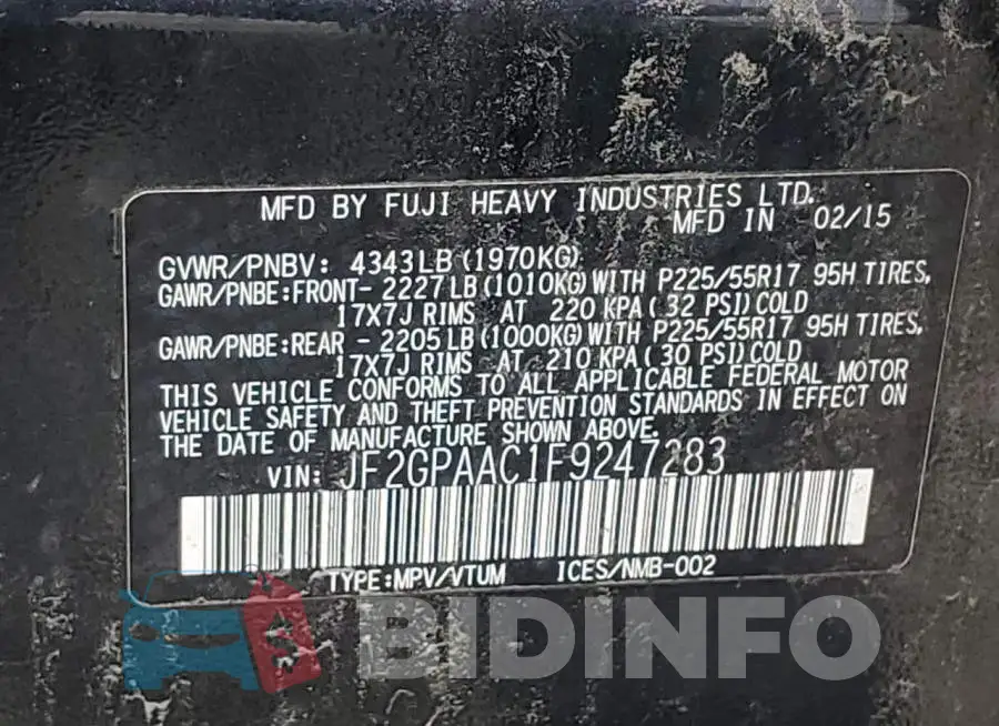 JF2GPAAC1F9247283 Photo# 12