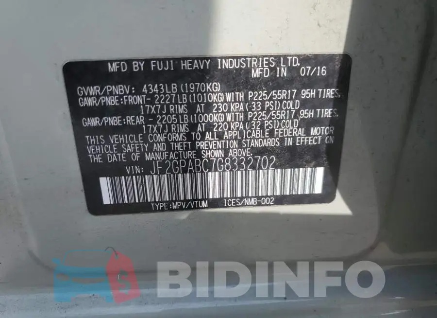 JF2GPABC7G8332702 Photo# 13